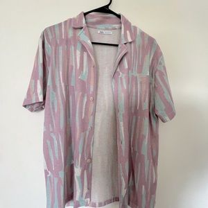 ZARA print button shirt